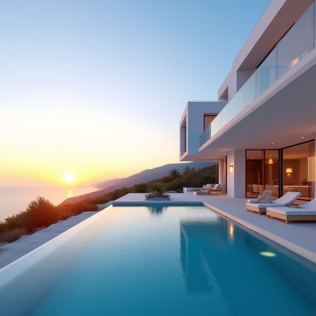 Villa contemporaine avec vue sur mer